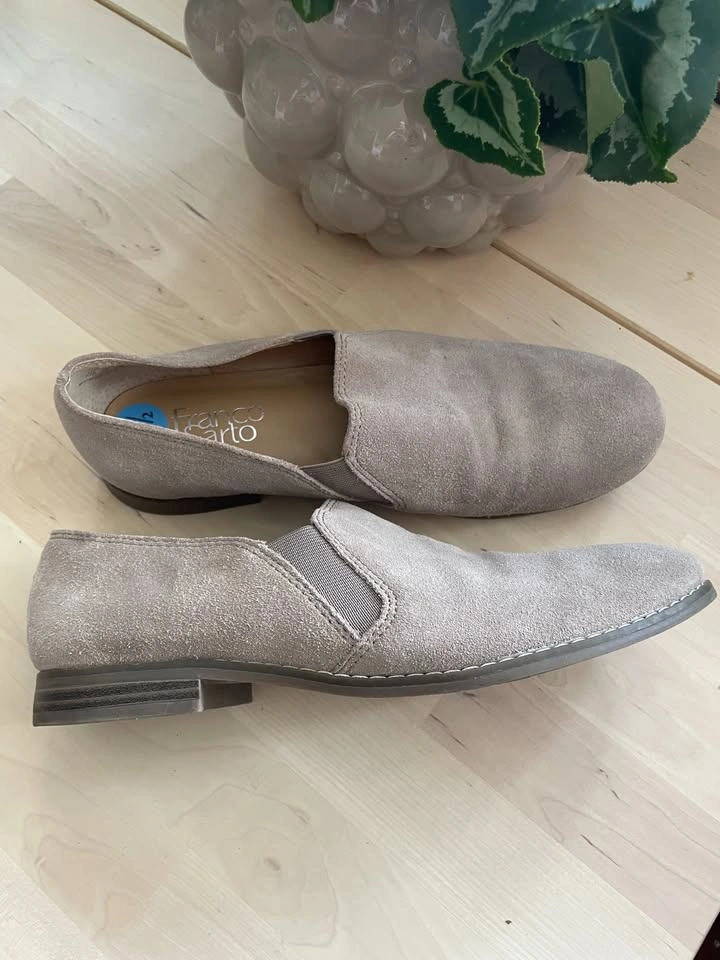 Franco Sarto Size 8 Loafer Suede Leather Almond Toe Flats Shoes - photo 3