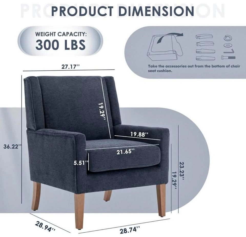Brand New COLAMY Modern Wingback Accent Chair – Fully Assembled,