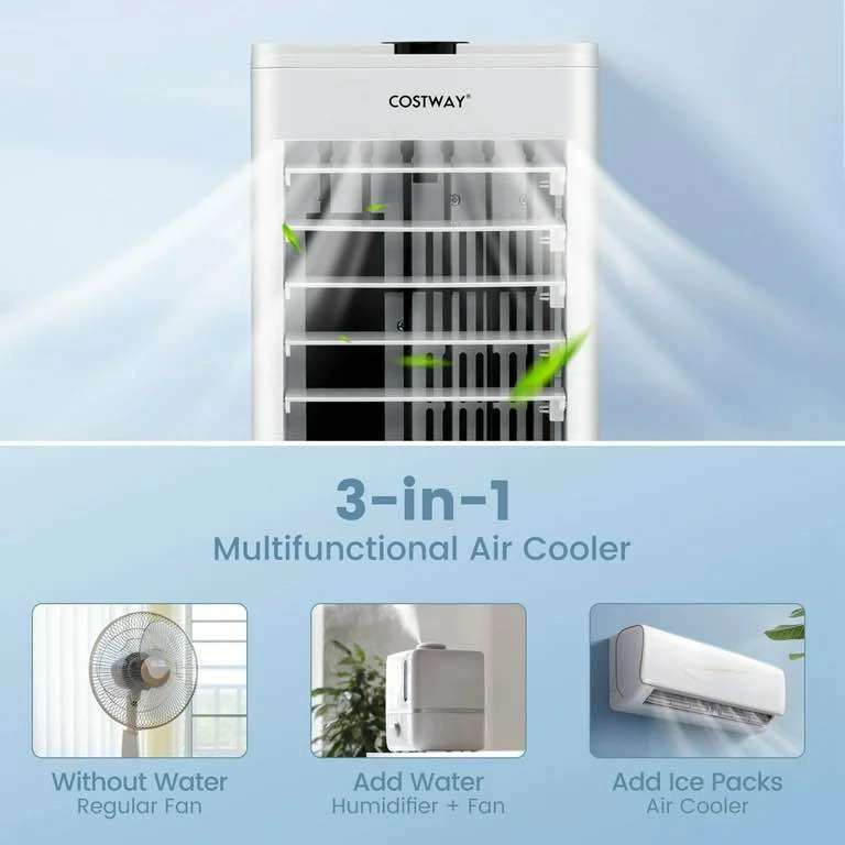 Costway Portable Evaporative Air Cooler Fan with Remote & Oscill - photo 2