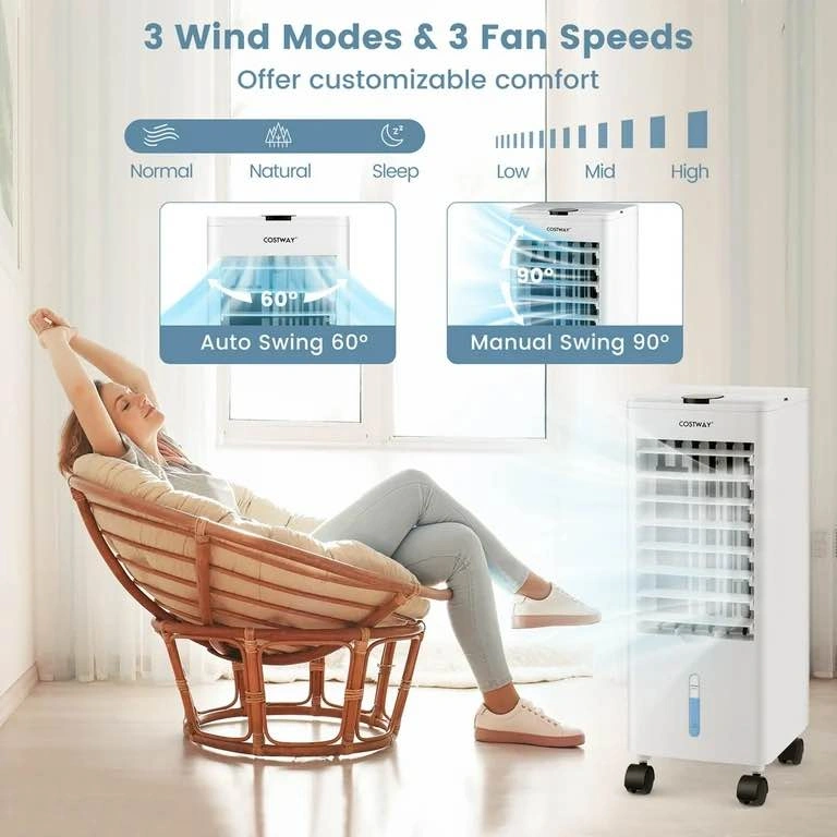 Costway Portable Evaporative Air Cooler Fan with Remote & Oscill - photo 5