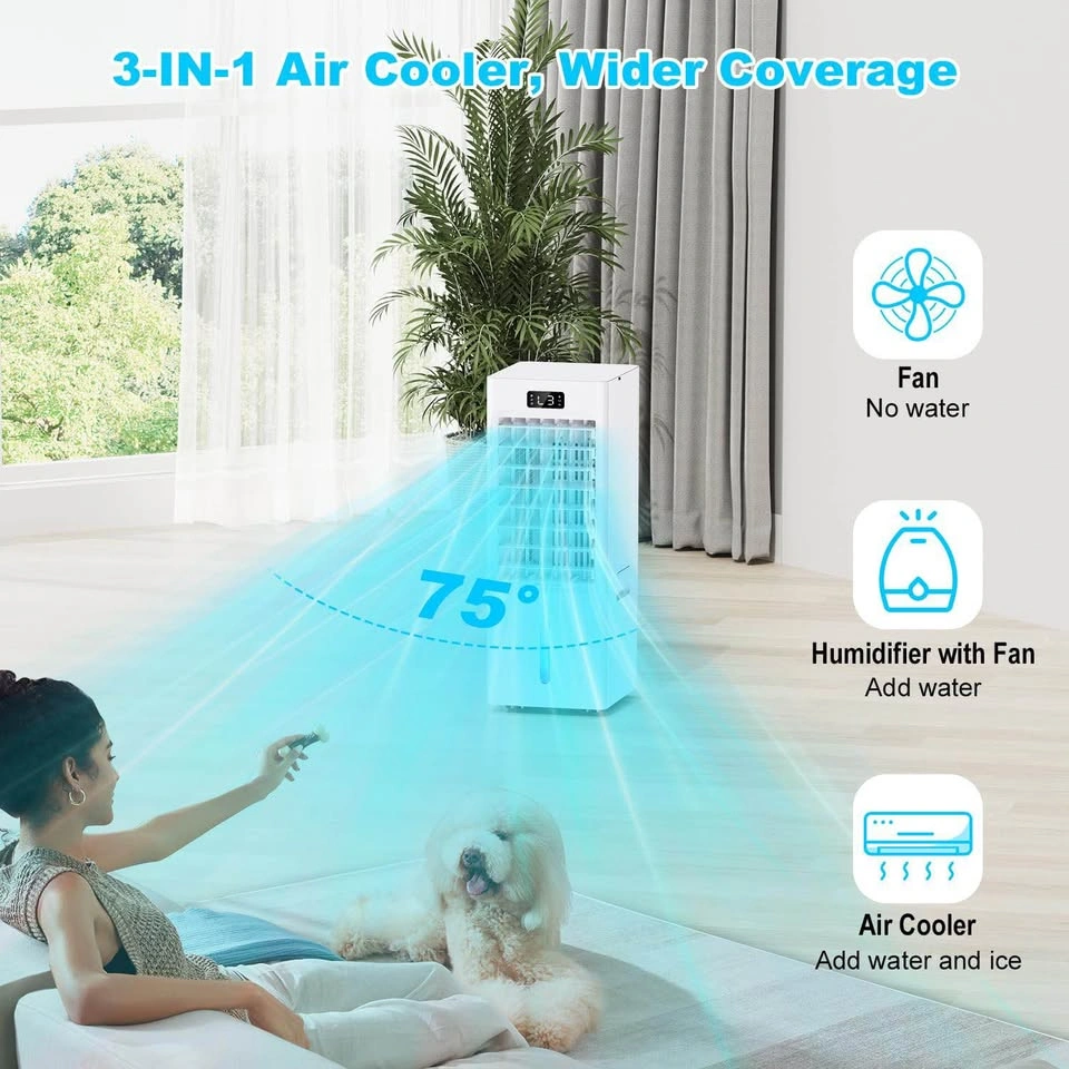 3-in-1 Portable Evaporative Air Cooler w/ Remote & Ice Packs - B - photo 2