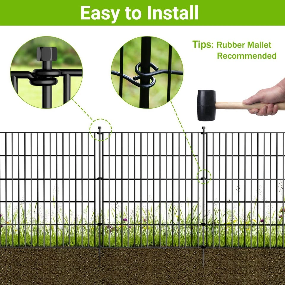 10 Panel No Dig Decorative Garden Fence - 40" x 23.6ft - photo 4