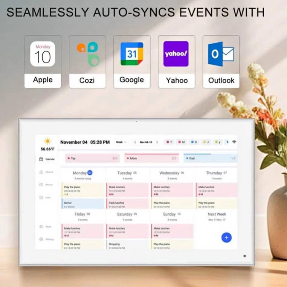 15.6” Smart WiFi Digital Calendar & Chore Chart – HD Touch Scree