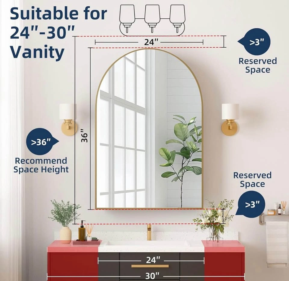 Brand New Gold Arched Bathroom Medicine Cabinet with Mirror – 24 - photo 4