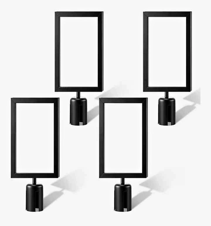 Taiyin 4 Pcs Stanchion Sign Holder Double Sided Sign Frame with