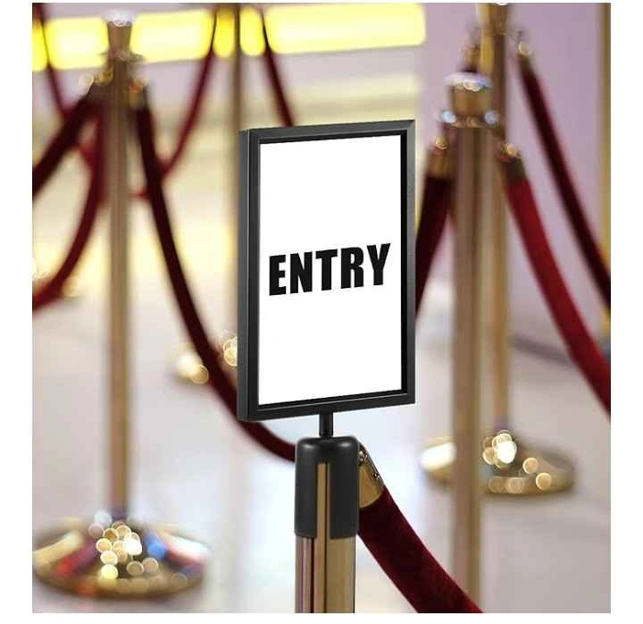 Taiyin 4 Pcs Stanchion Sign Holder Double Sided Sign Frame with - photo 2