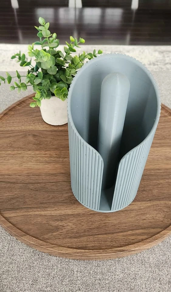 Modern grey ribbed plastic Paper Towel Holder - photo 2