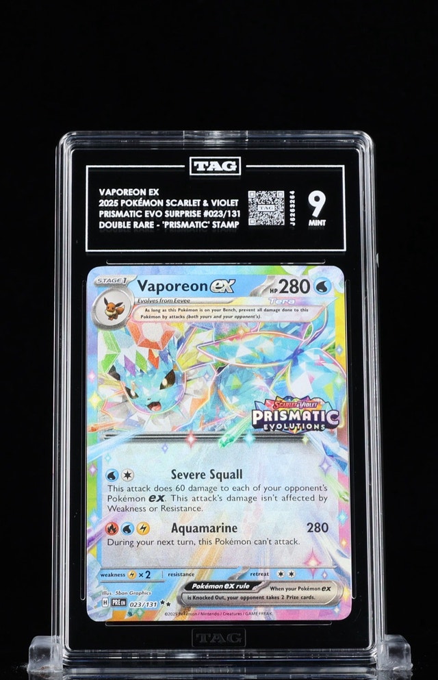 TAG Graded 9 Mint Vaporeon ex — Prismatic Evolutions