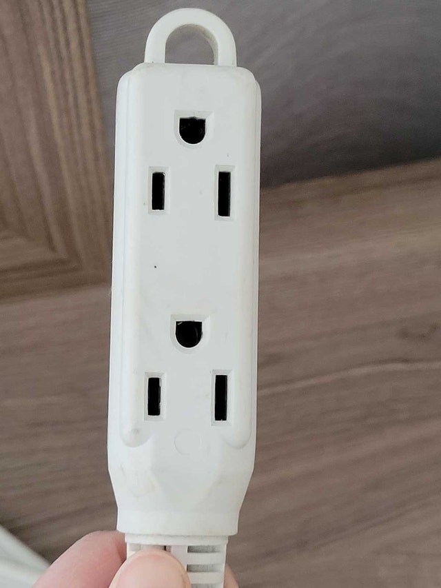 Used White Extension Cord with 3 Outlets - photo 3