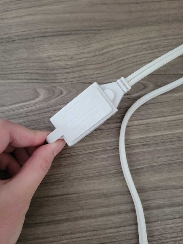 White Extension Cord with Child Safety Cover - photo 3