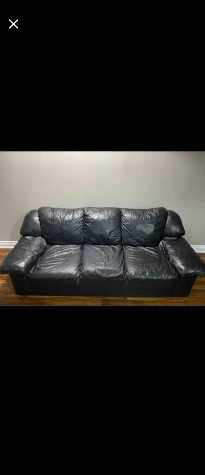 THREE SEATER LEATHER COUCH - photo 2
