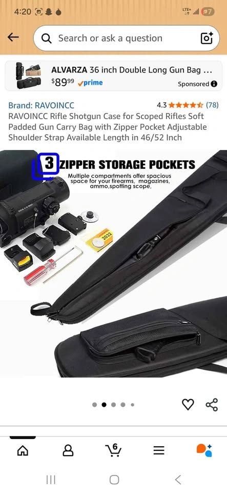 Rifle Shotgun Case for Scoped Rifles Soft Padded Gun Carry Bag 4 - photo 2