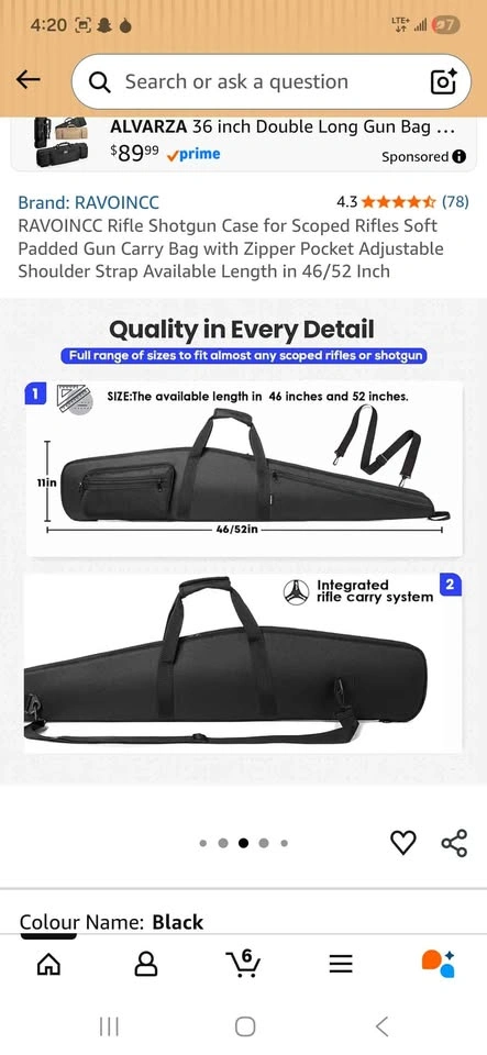 Rifle Shotgun Case for Scoped Rifles Soft Padded Gun Carry Bag 4 - photo 3