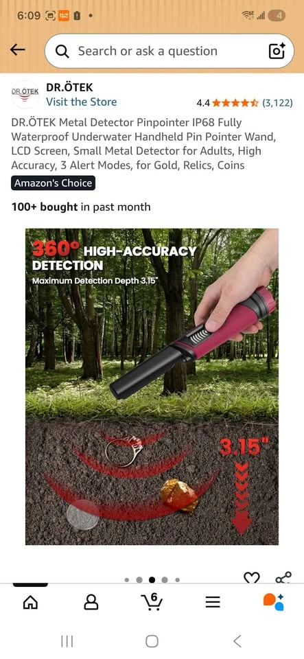 DR.ÖTEK Metal Detector Pinpointer IP68 Waterproof Underwater Wan - photo 3