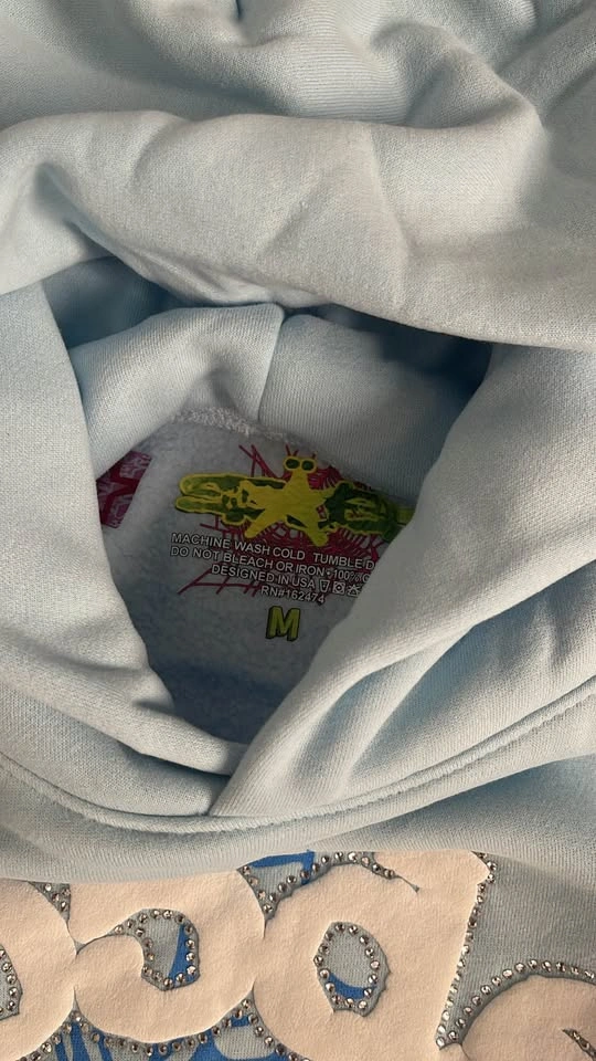 Sp5der Hoodie Baby Blue Size Medium - photo 2