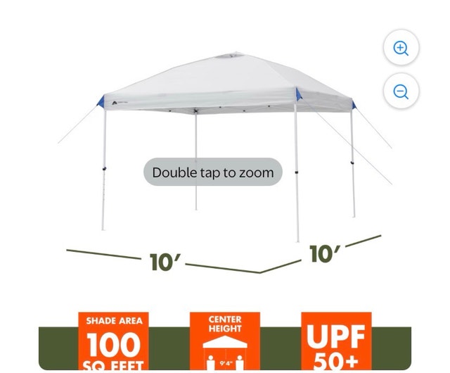 Ozark Trail 10' x 10' Instant Pop-Up Canopy Tent – Grey