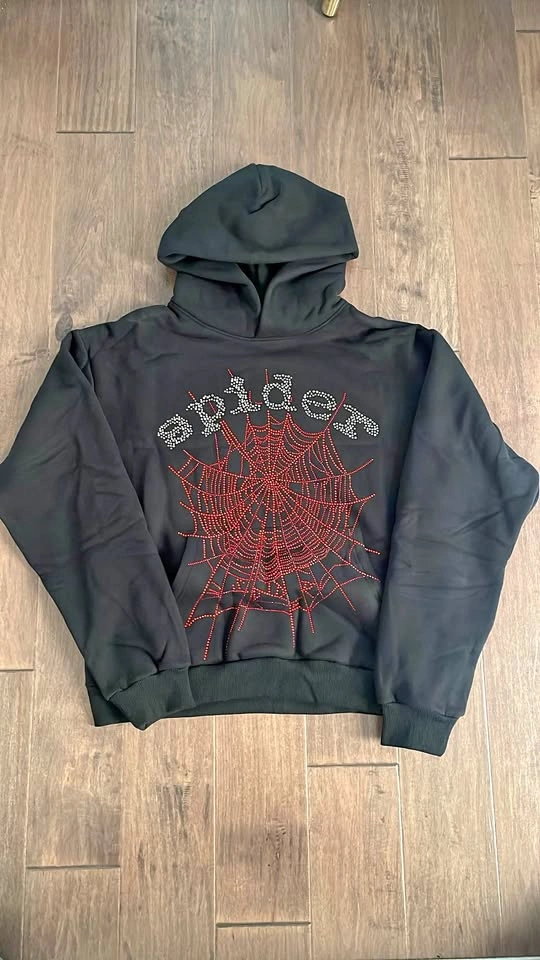 Sp5der Rhinestone Hoodie Size Medium