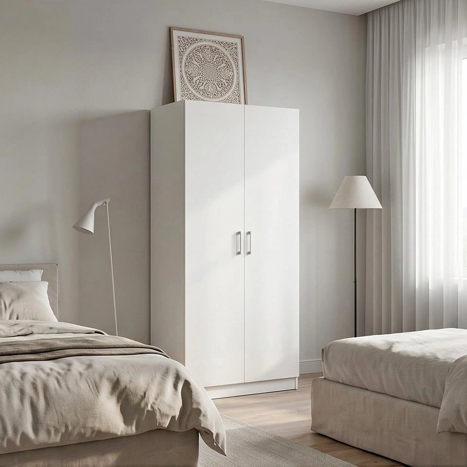 Contemporary Wood Wardrobe Cabinet - Bedroom Storage
