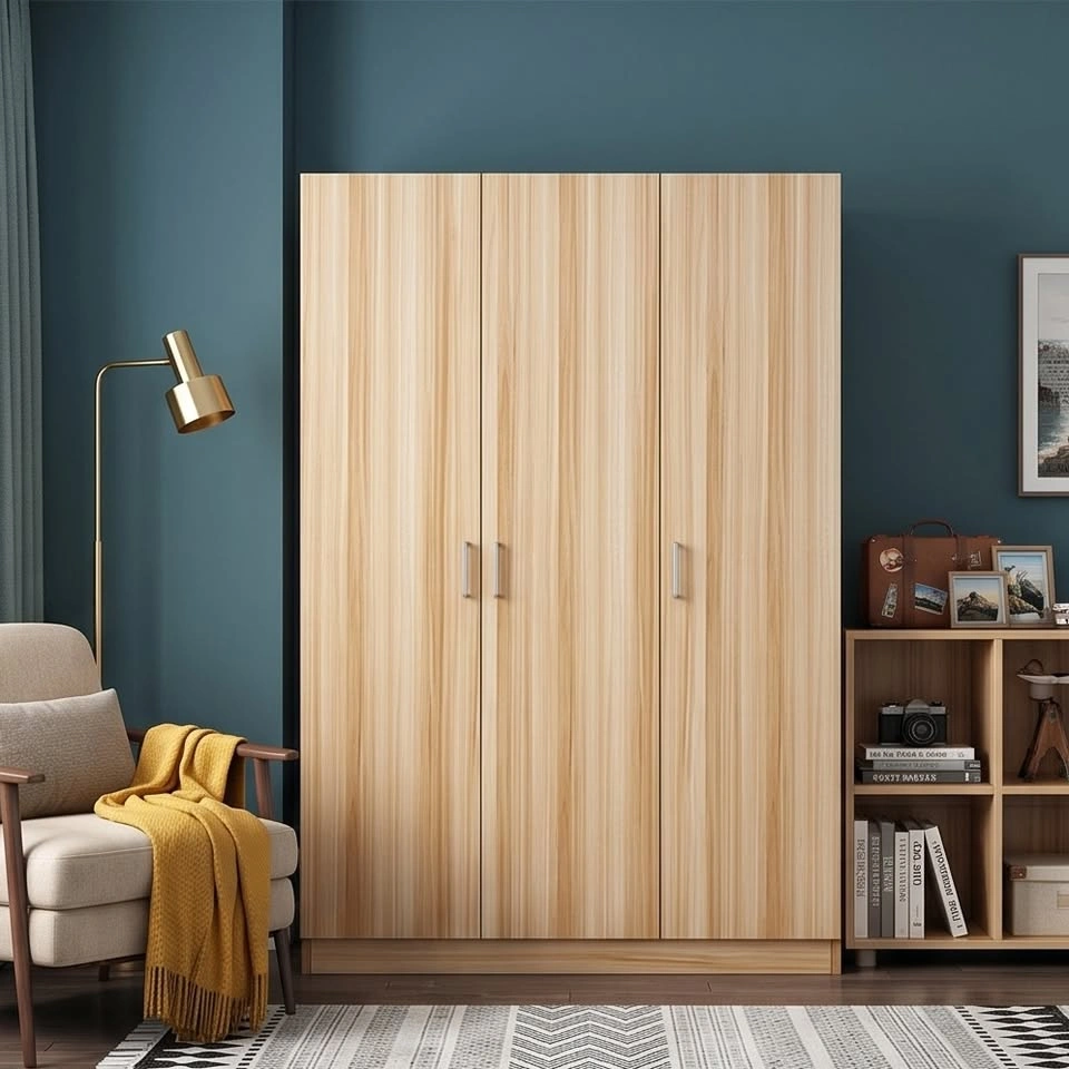 Contemporary Wood Wardrobe Cabinet - Bedroom Storage - photo 2