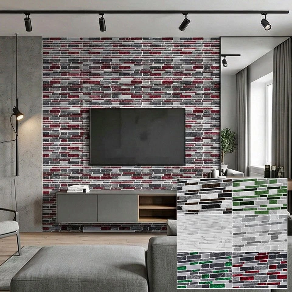 Self-Adhesive Marble Look Wall Tiles - Decorative PVC Stickers