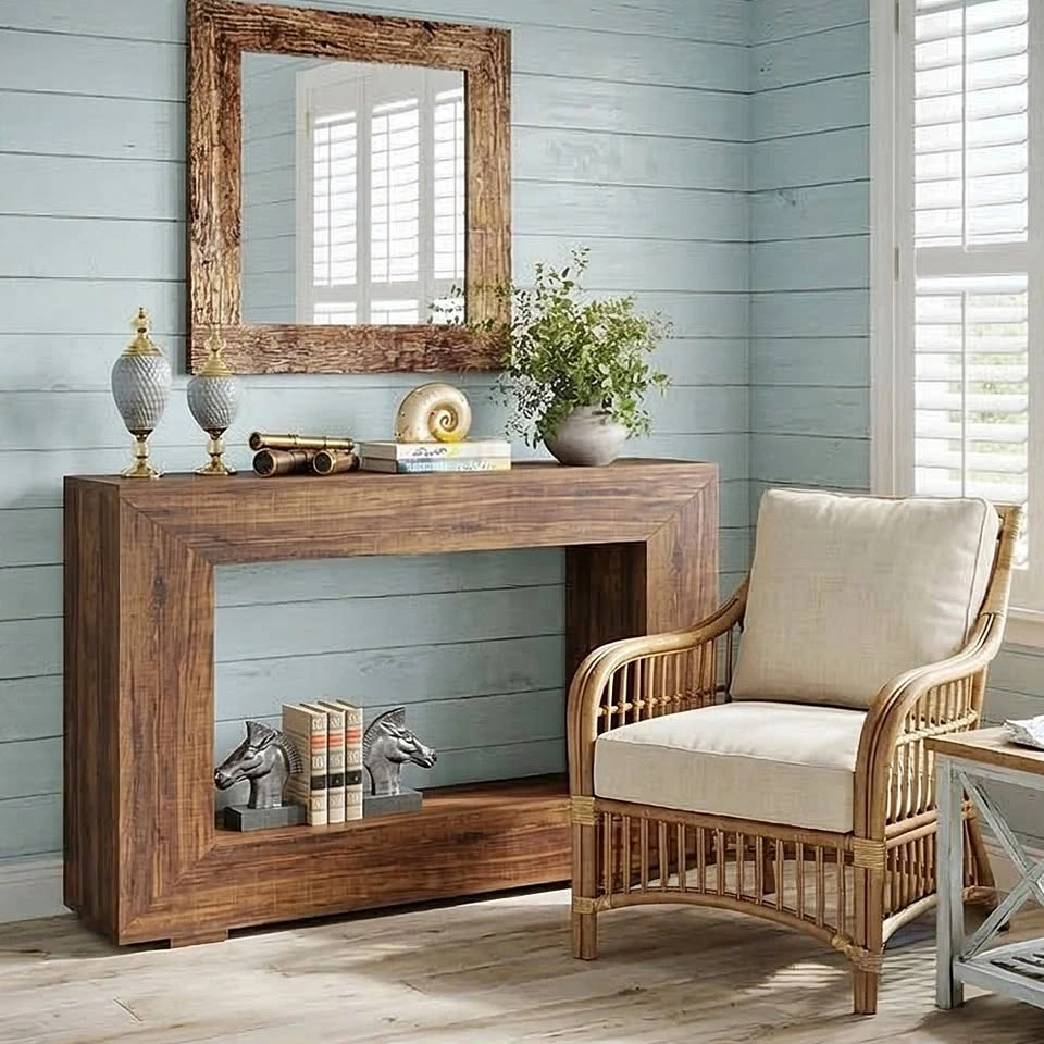 Contemporary Sofa Table for Entryway Organization $98