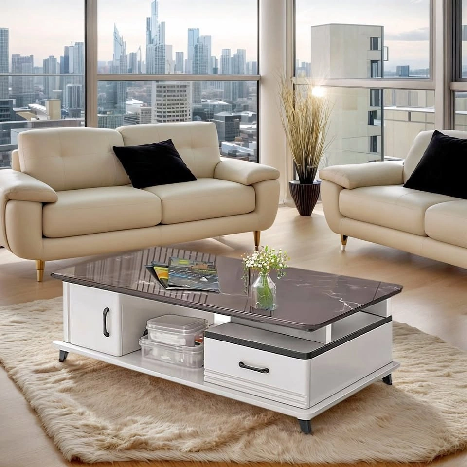 EDB040 A1836 Sleek Marble-Look Living Room Table From $95
