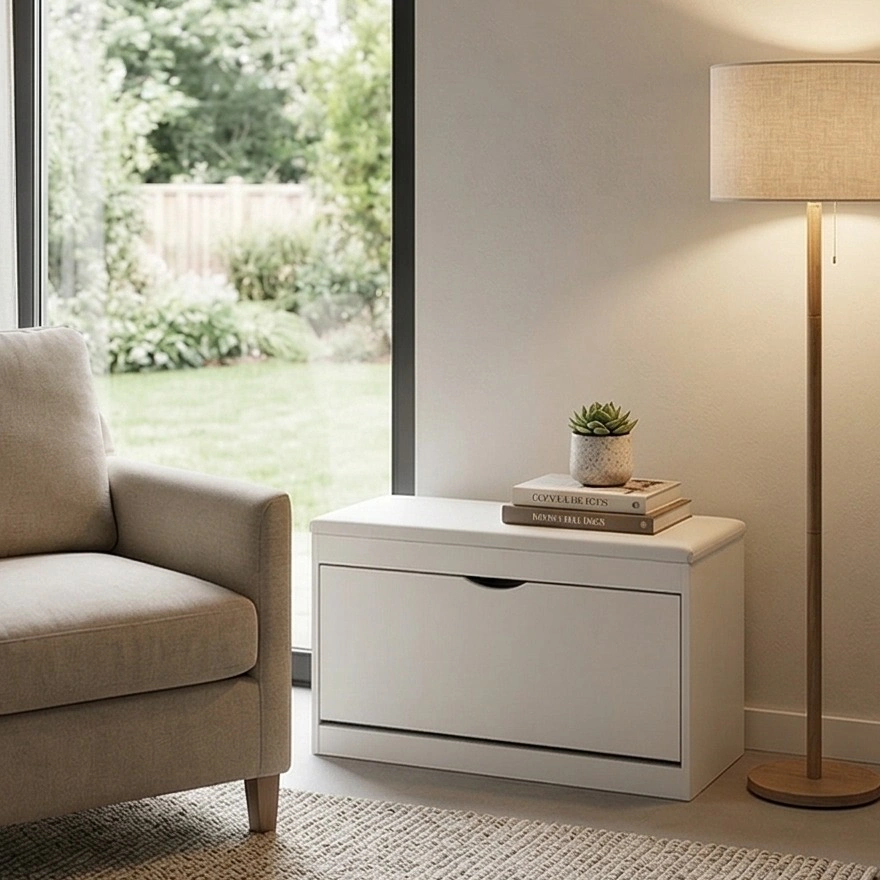 C1418 SOCE047 Space-Saving Porch Shoe Bench - Tip-Over Storage S - photo 2