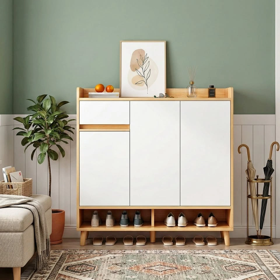 Craftsman Shoe Storage Cabinet - Entryway Organizer