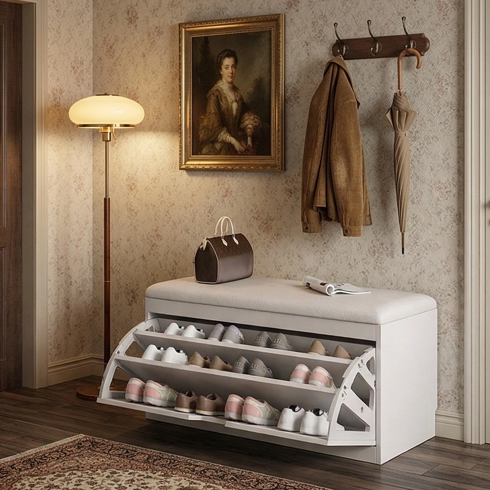 C1414 SOCE047 Flip-Top Shoe Bench - Entryway Storage Seat - photo 2