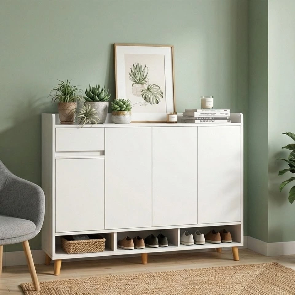 Craftsman Style Shoe Cabinet with Top Display Shelf - photo 2