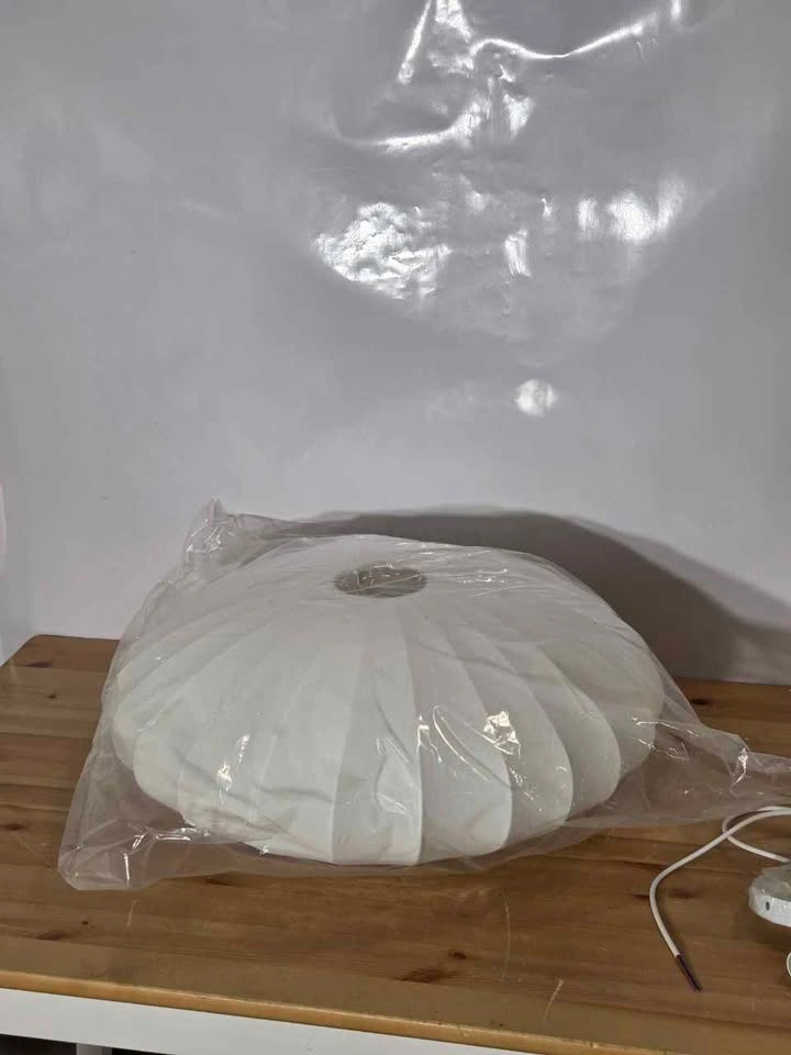 Pendant 23" Light Minimalist Cloth Lantern White, New - photo 2