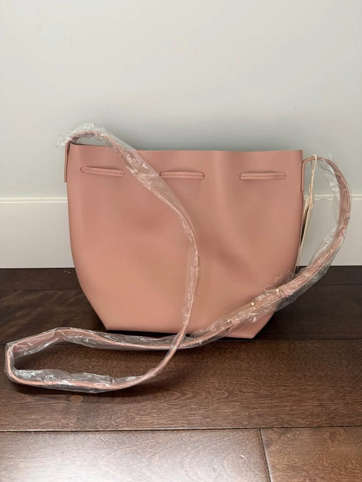 NWT Kayla + Ava Vegan Leather Bucket Bag - Blush Pink - photo 3