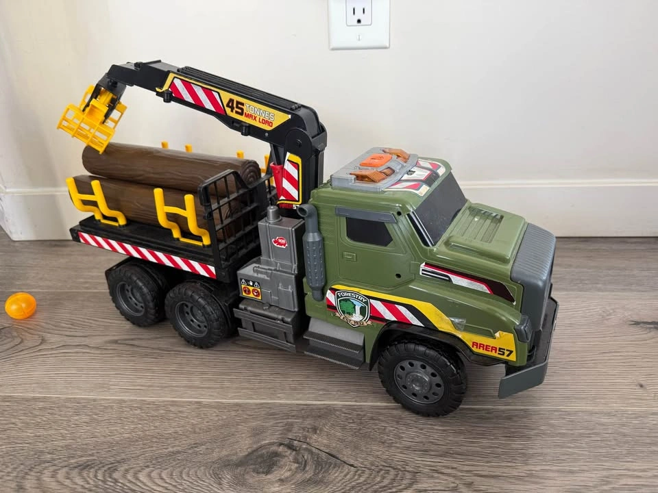 Large toy logging truck with crane - photo 2