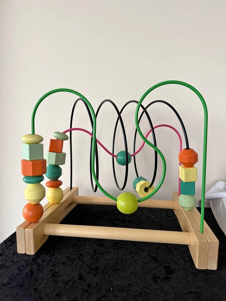Wooden bead maze toy