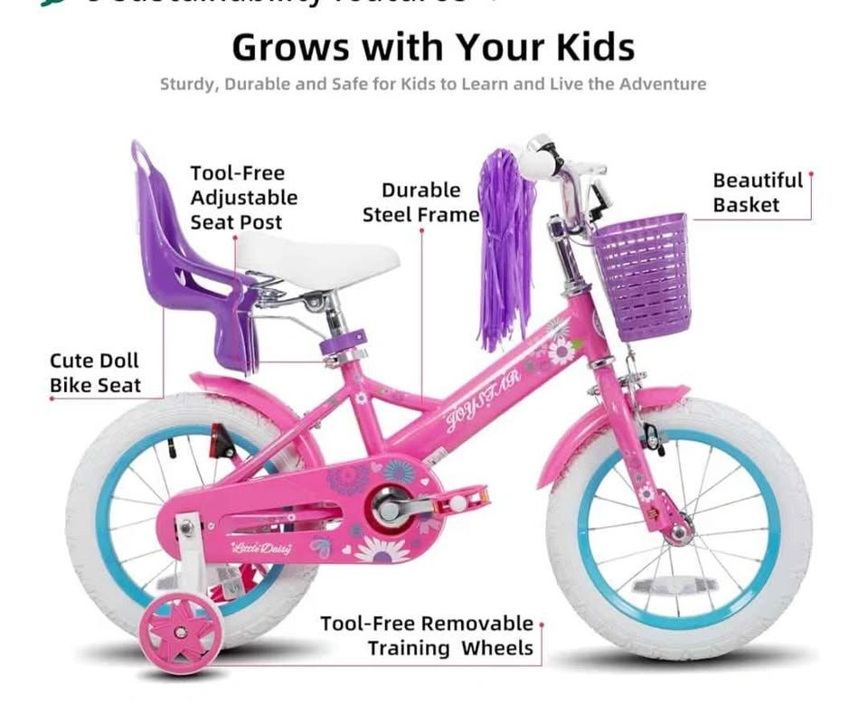 Brand New Girls Princess Bicycle with Basket & Doll Seat - photo 4