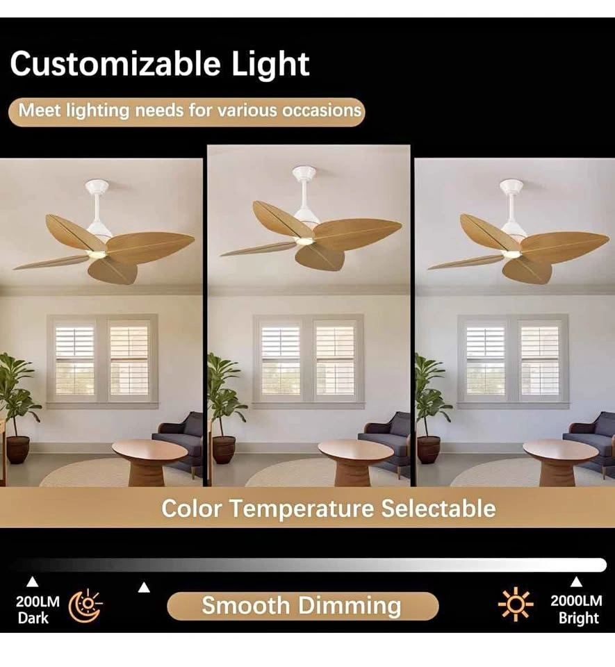 Brand New 52" Tropical Palm Leaf Ceiling Fan w/ Light & Remote