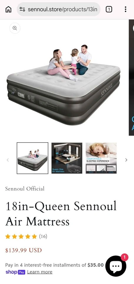 Queen Air Mattress 18" - Built-In Pump - photo 3