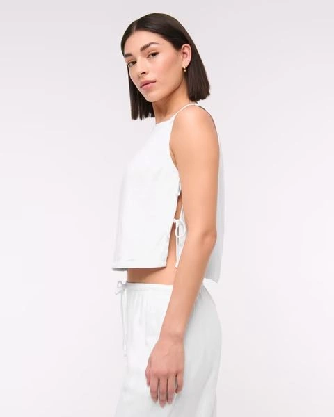 Abercrombie Women's White Apron Linen-Blend Top ~ Small - photo 2