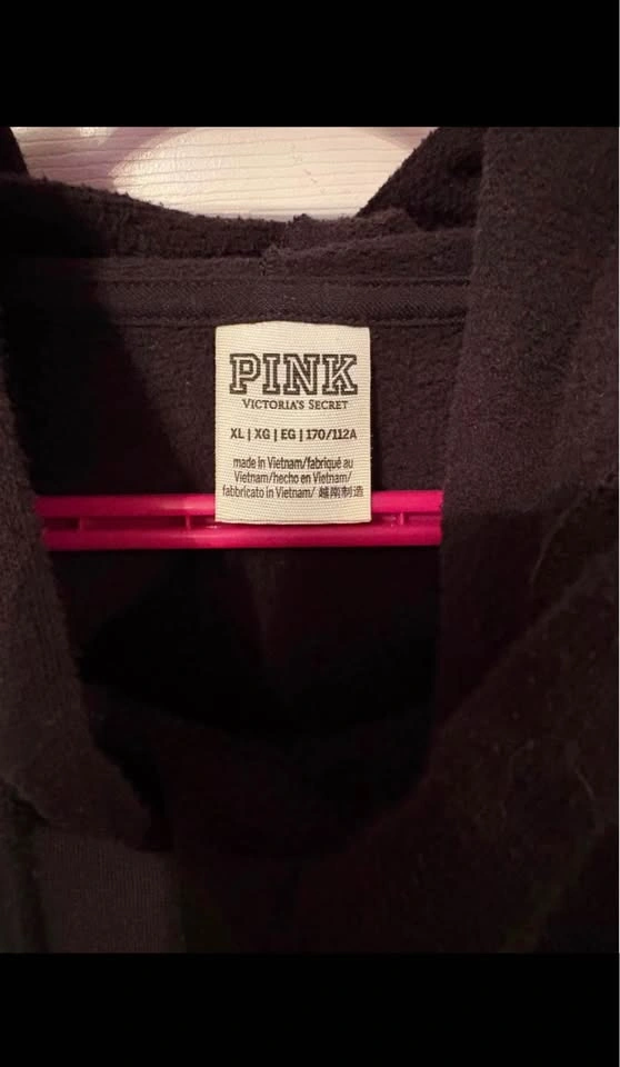 Victoria Secret Pink Black Hoodie size XL - photo 2