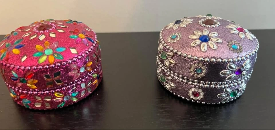 Mirror Beaded Decorative Trinket Box - 2.25”⚽️ - photo 3