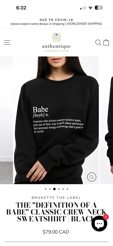 Brunette the Label Definition of BABE Crewneck Sweater L/XL