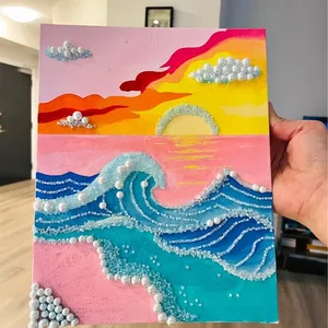 Handmade Pearl Painting of Ocean Scene