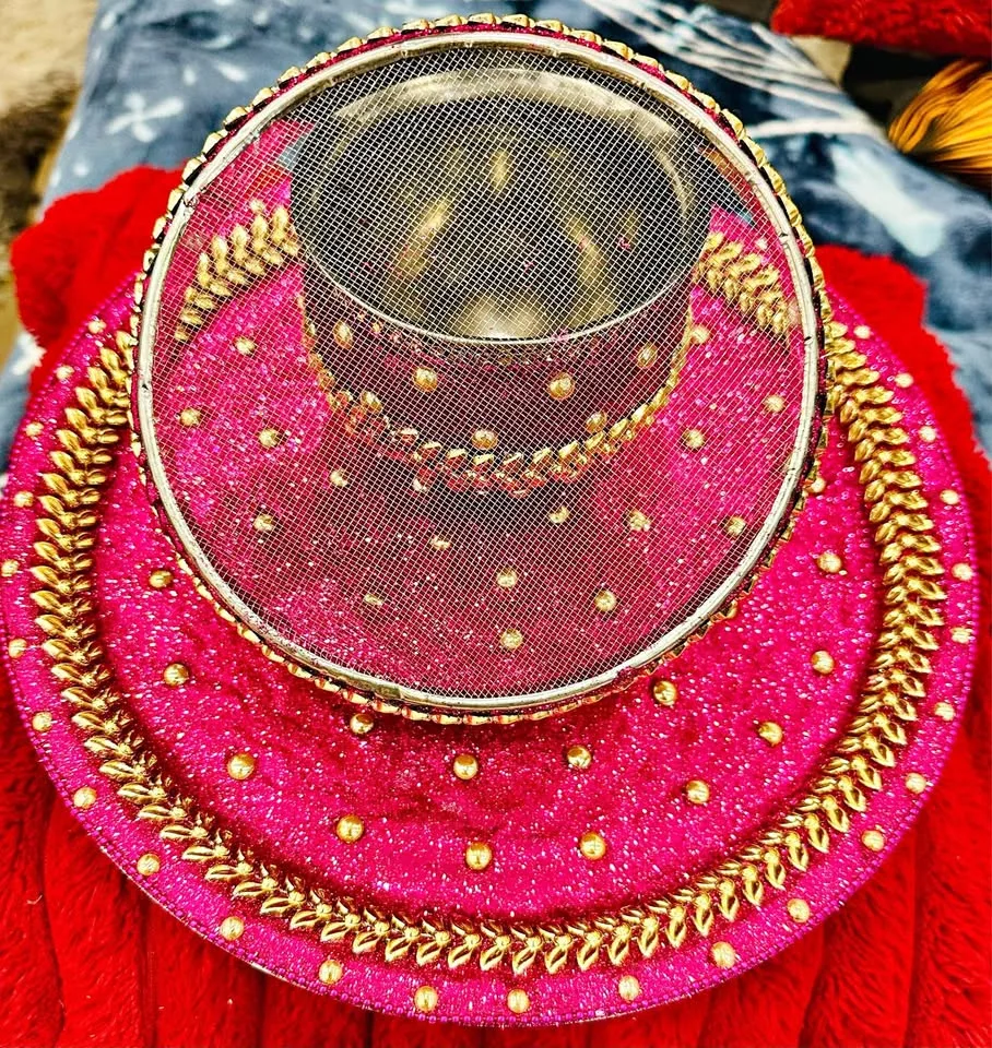 Karwachauth set combo / karwa chauth set combo (Thali,Gadvi... thumbnail