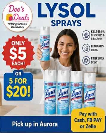 Big Cans of Lysol $5 each