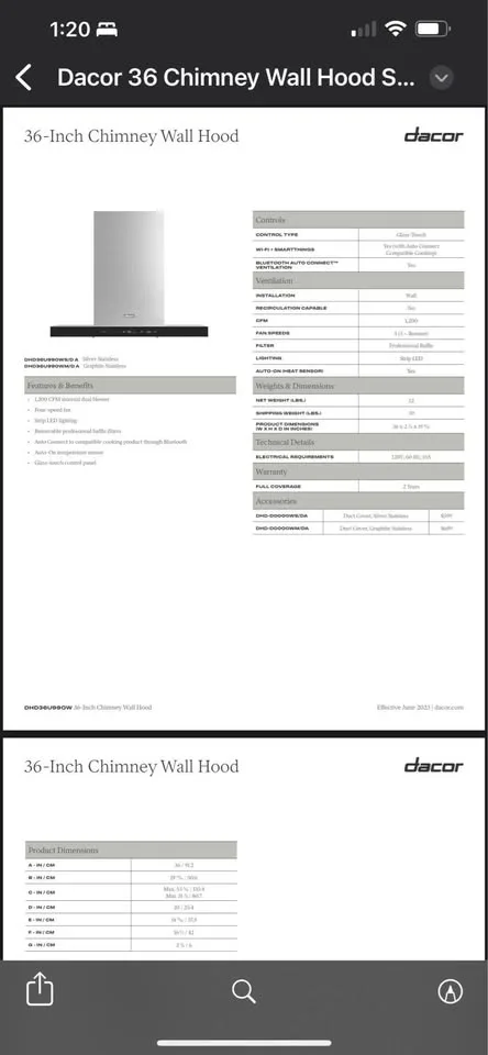 Dacor Range Hood SS image indicator(2)