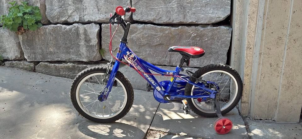 Kids 16” Louis Garneau bike with training wheels