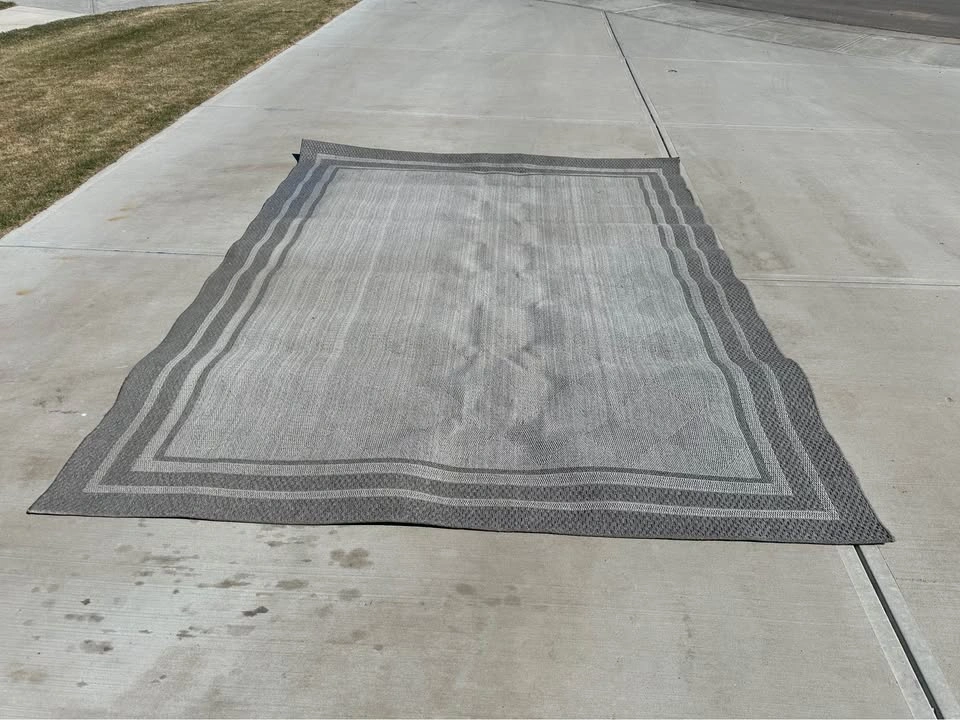 10 X 8 Ft Grey Geometric Outdoor Patio Rug - photo 3