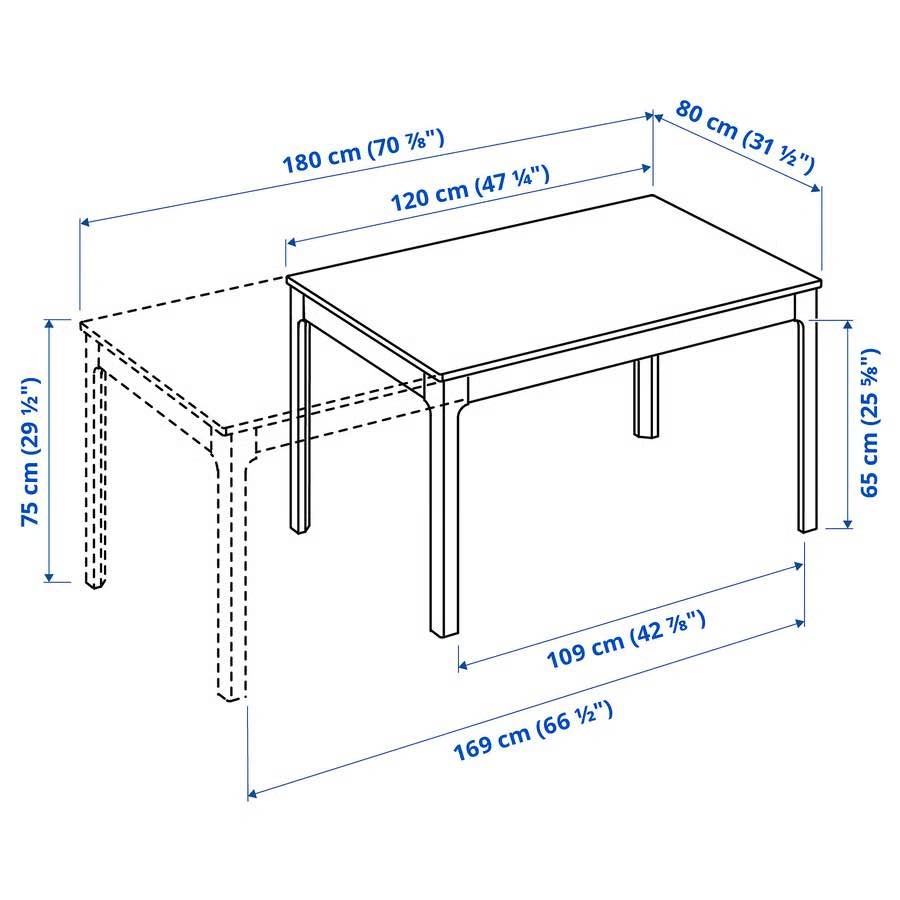 Ikea Ekedalen Extendable Dining Table with Bench - photo 4
