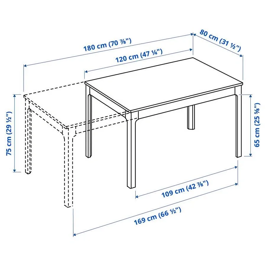 Ikea Ekedalen Extendable Dining Table with Bench - photo 4