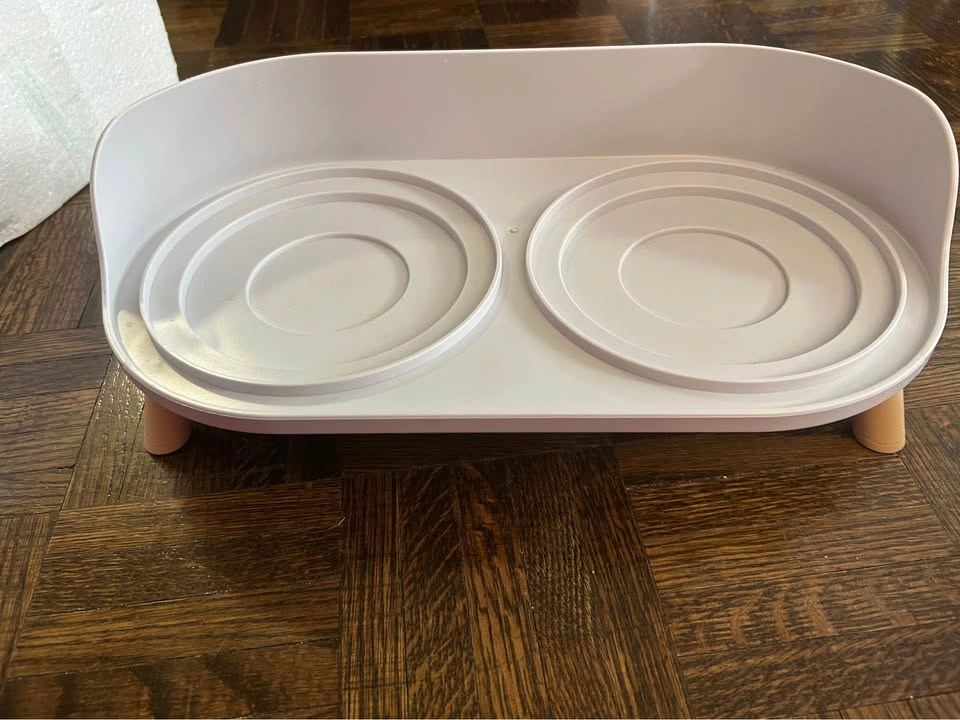 Elevated Slow Feeder Dog Bowls - Ceramic Set with Stand - photo 4